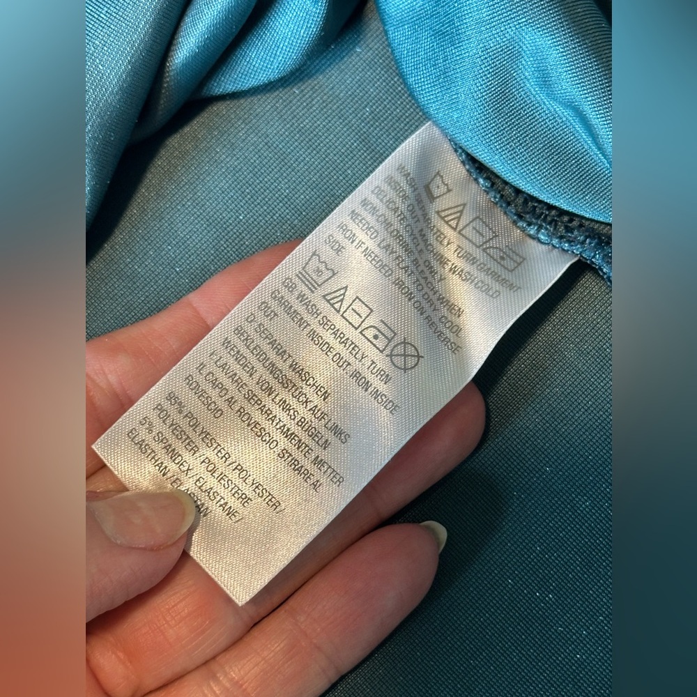 Belle by Kim Gravel teal Long Sleeve velvet - Picture 10 of 12